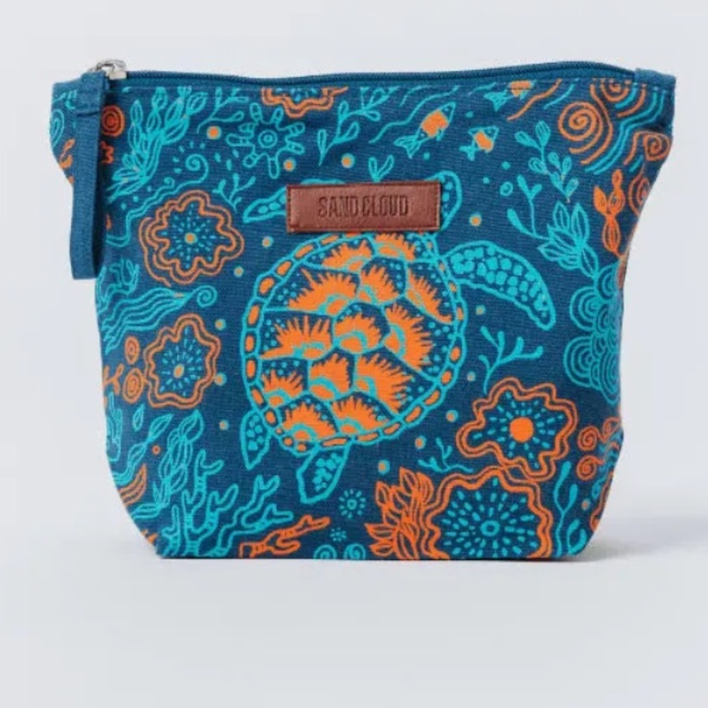 Sand Cloud Reef Turtles Zipper Pouch Deep Ocean‎ New With Tags